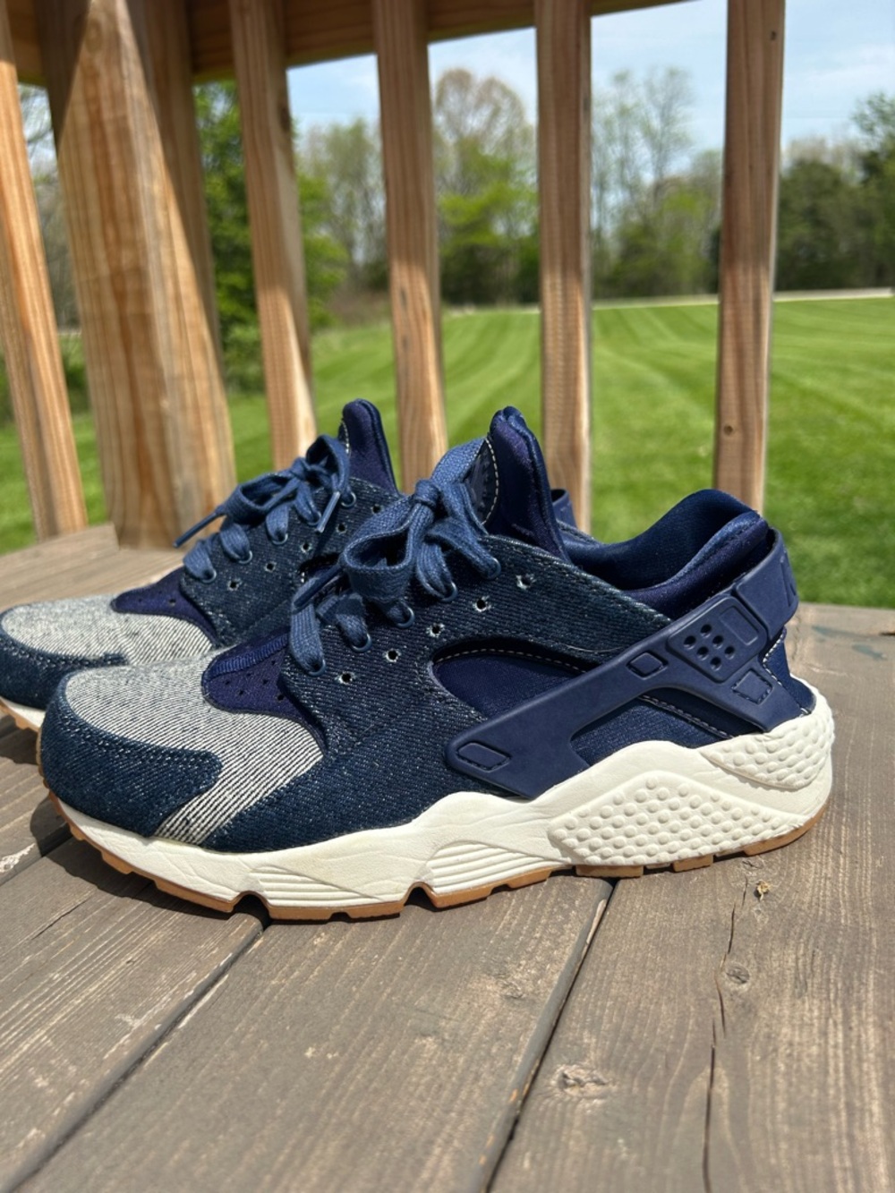 Women’s Nike Air Huarache Run SE Binary Blue Denim Gum 859429-401 Size 7.5